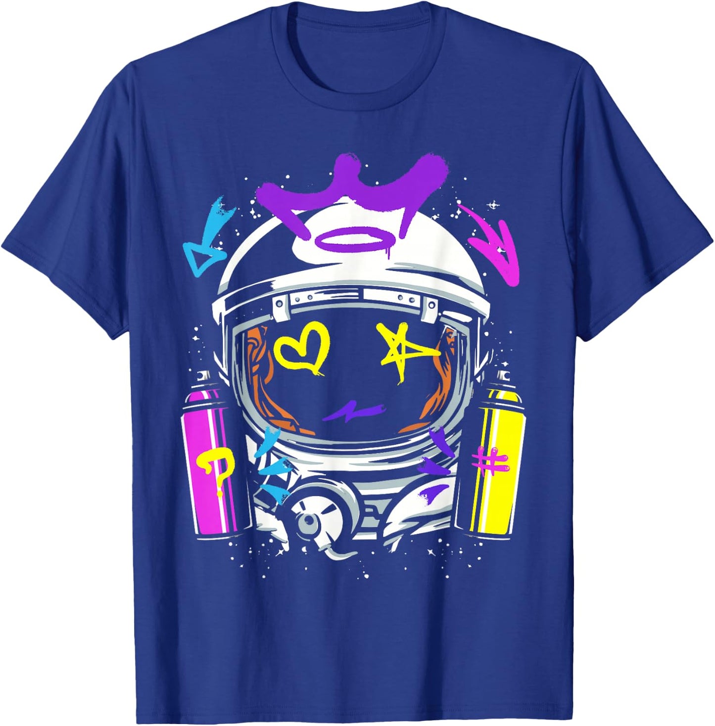 Graffiti Astronaut Spray Paint Street Art Drawing Artist T-Shirt - T-Shirt | Royal