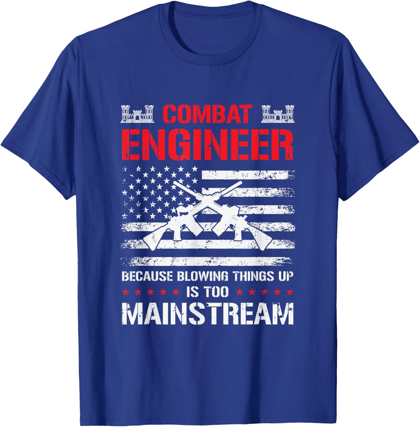 Combat Engineer Engineering Army U.S. Military Army Combat T-Shirt - T-Shirt | Royal