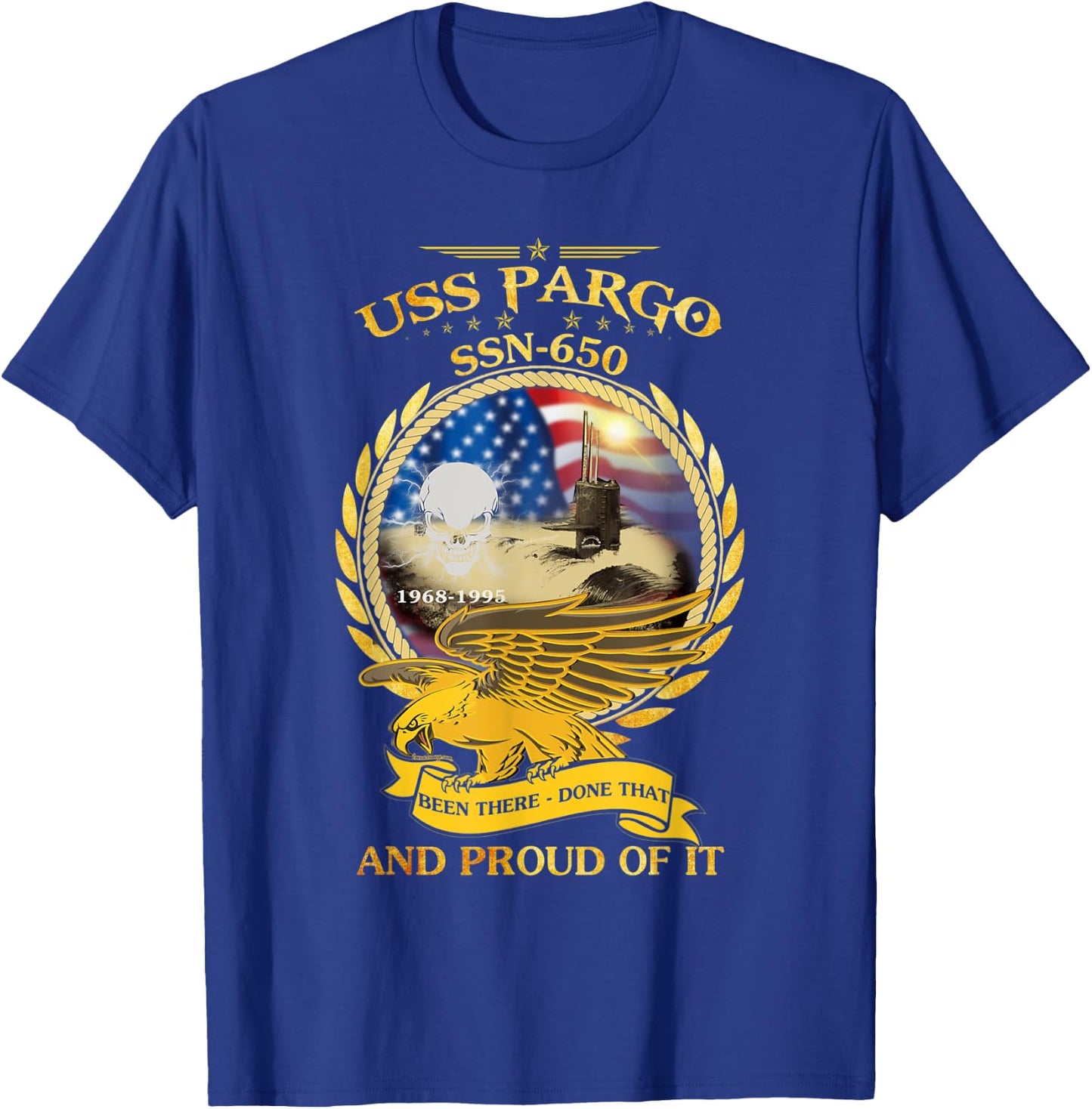 USS Pargo (SSN-650) 1968-1995 T-Shirt - T-Shirt | Royal