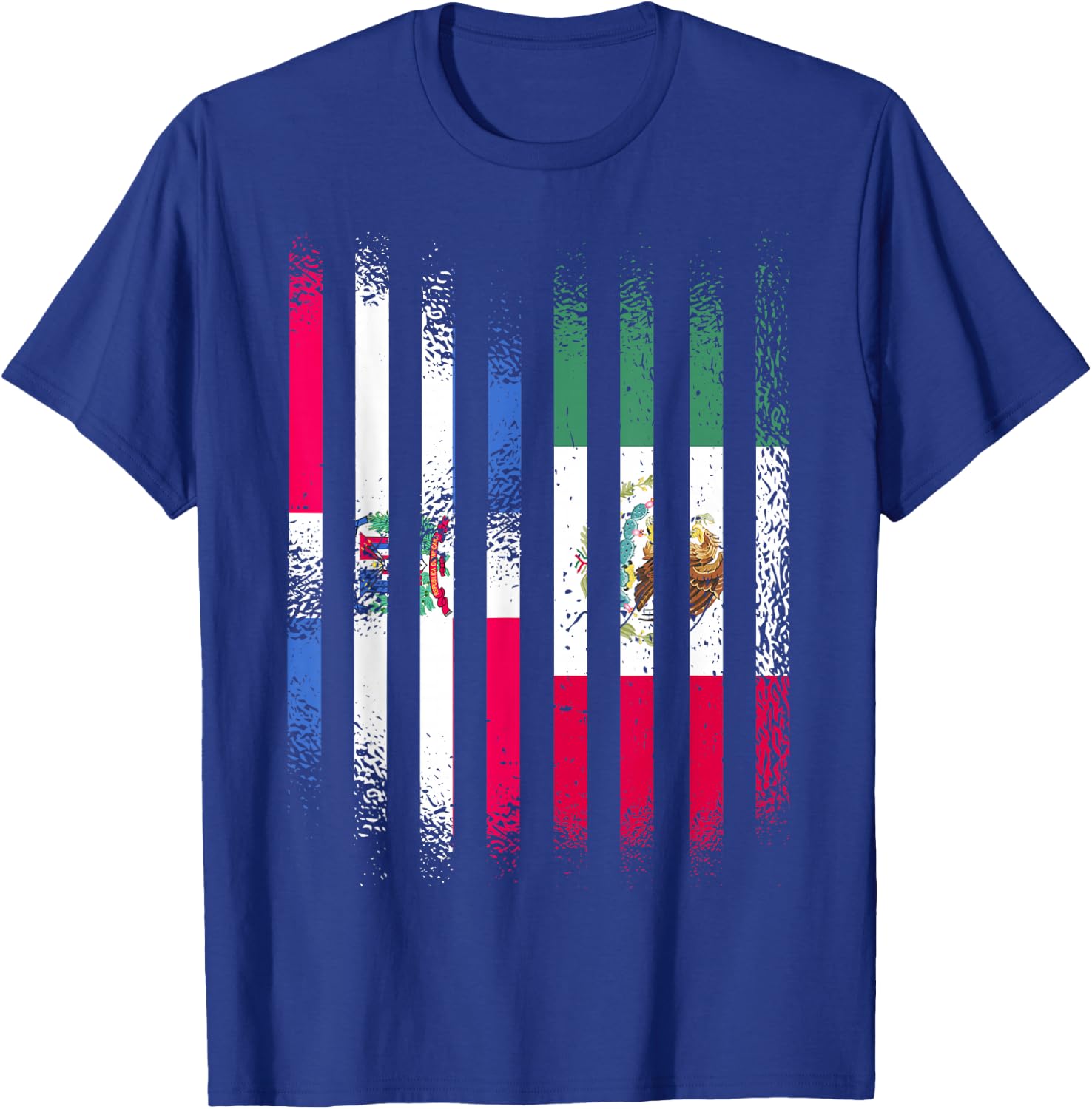 Dominican Republic Flag Mexico Grown Country Flags Stripes T-Shirt - T-Shirt | Royal