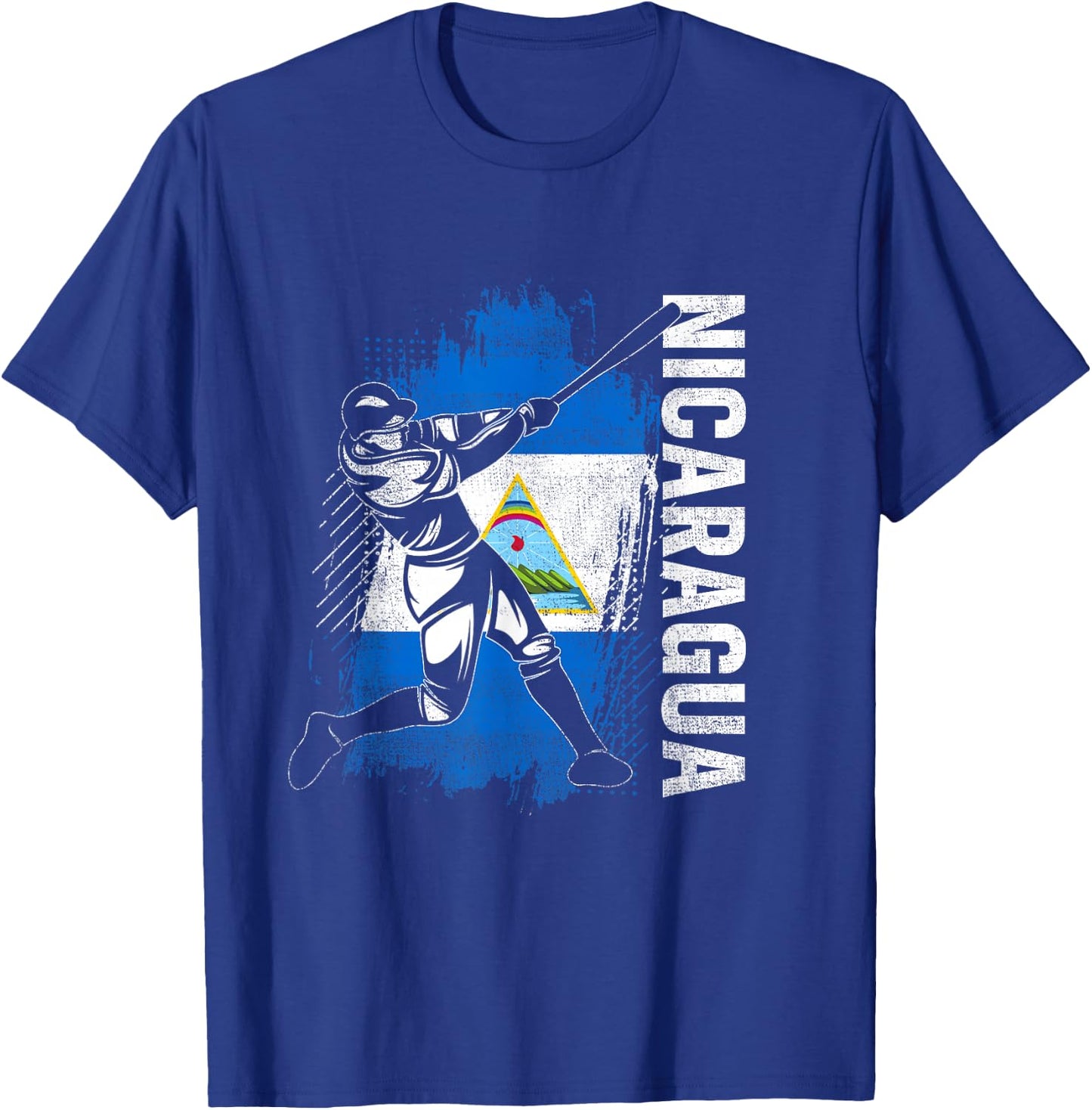 Nicaraguan Baseball Player Nicaragua Flag Baseball Fans T-Shirt - T-Shirt | Royal