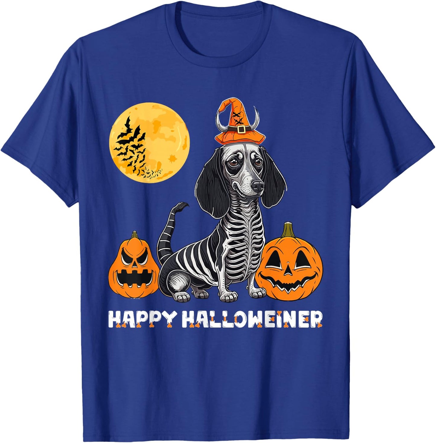 Dachshund Happy Halloweiner Funny Halloween Dogs Lover T-Shirt - T-Shirt | Royal