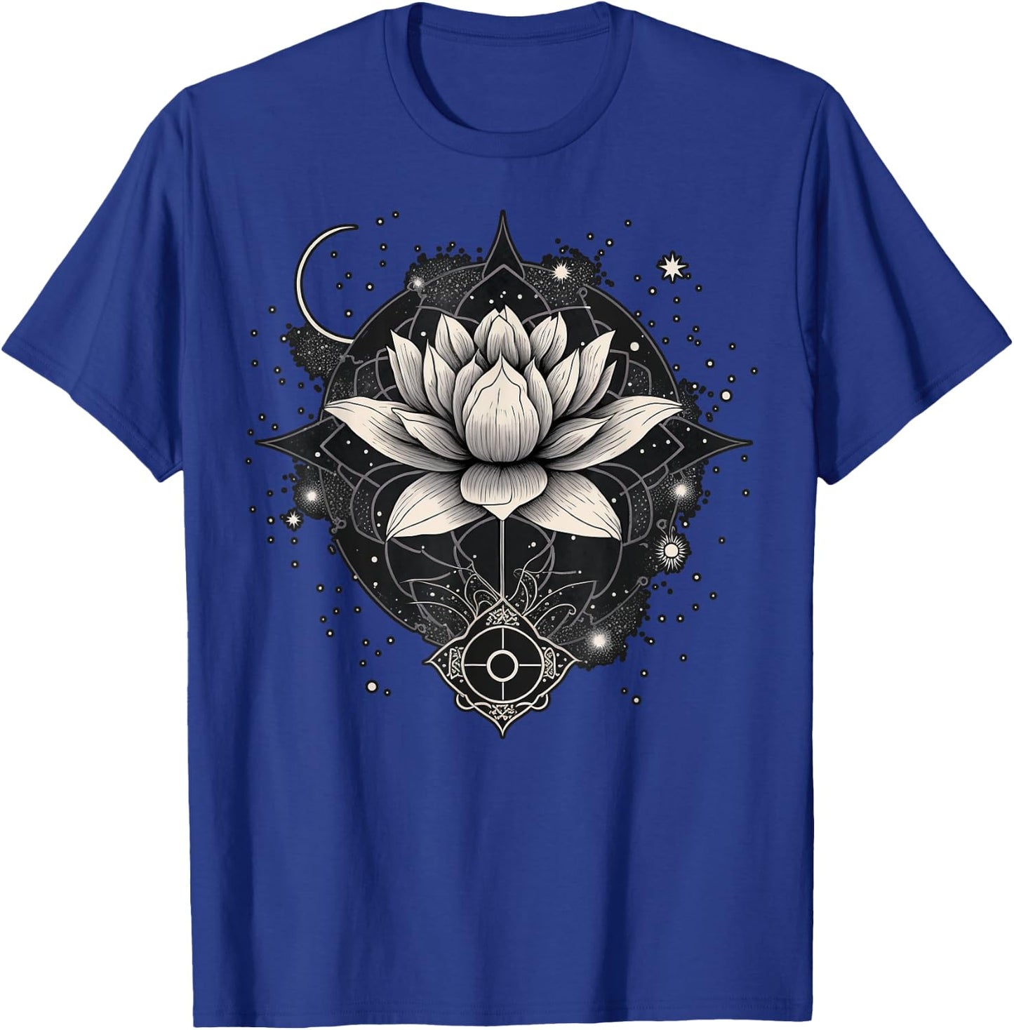 Moon Lotus Flower Yoga Meditation T-Shirt - T-Shirt | Royal