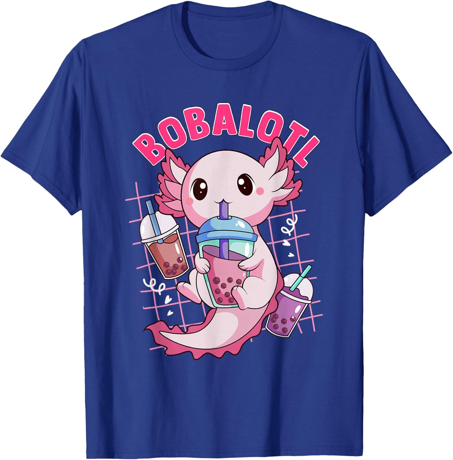 Bobalotl Kawaii Axolotl Drinking Boba Tea Pet Axolotl Lover T-Shirt - T-Shirt | Royal