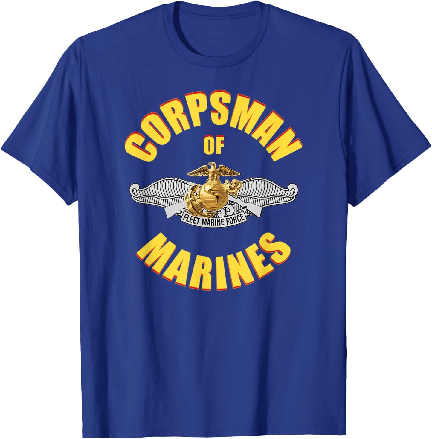 8404 Combat Corpsman: Eagle Globe Anchor Veteran T-Shirt - T-Shirt | Royal