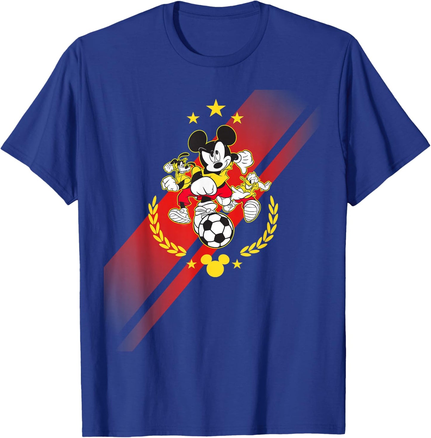 Disney Mickey Mouse Donald and Goofy Soccer Run Sports T-Shirt - T-Shirt | Royal