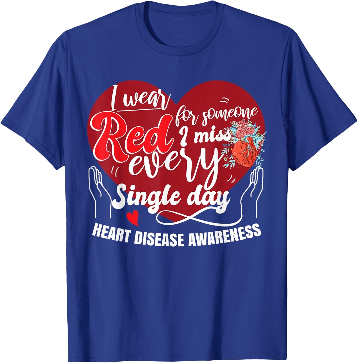 I Wear Red Heart Disease Awareness T-Shirt - T-Shirt | Royal