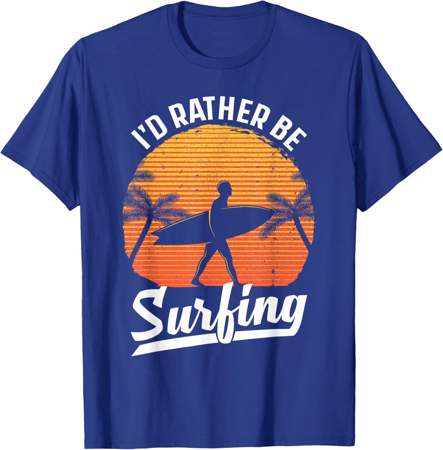 Cool Surf Art Women Surfing Retro Surfer Sunset T-Shirt - T-Shirt | Royal