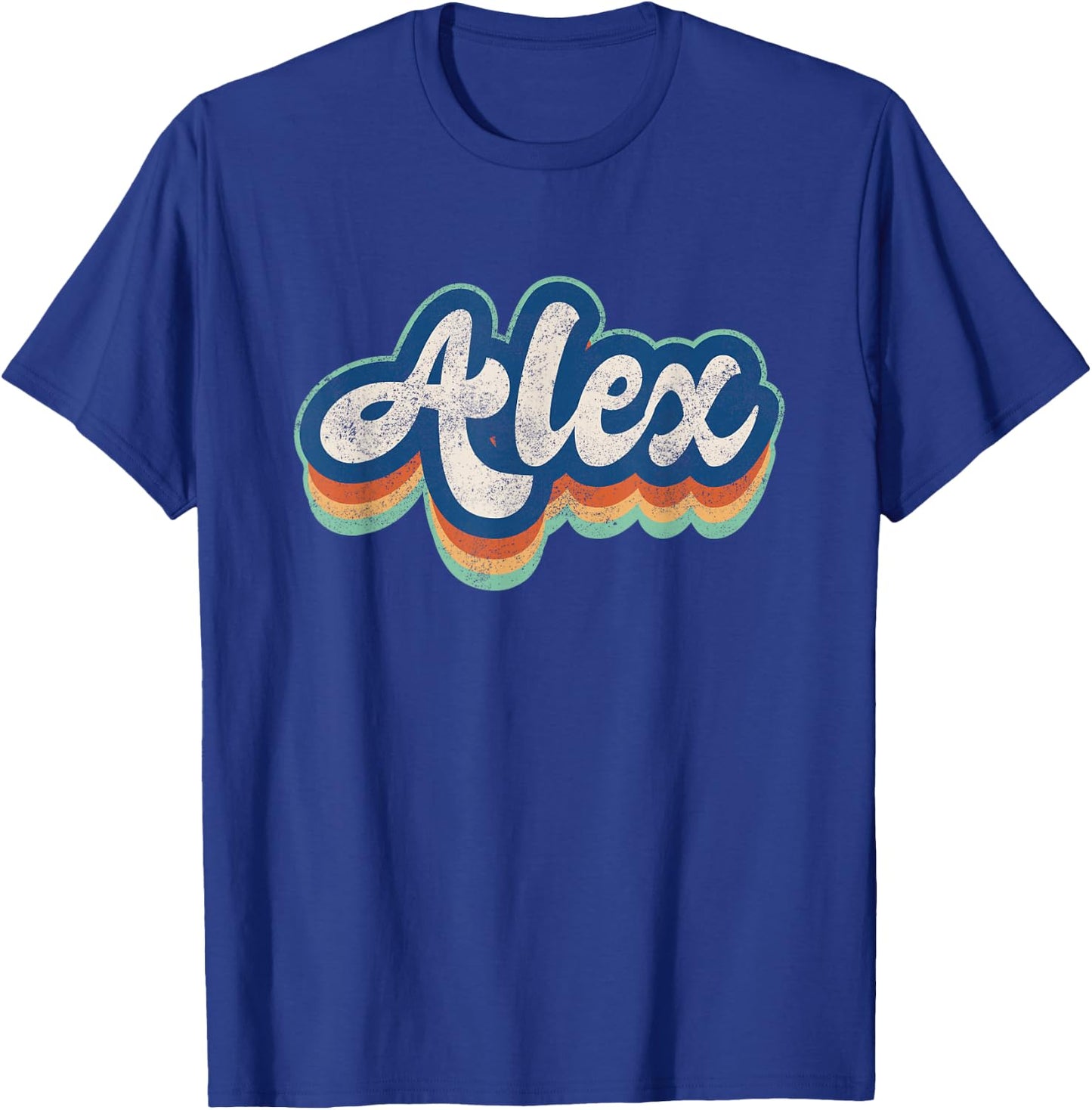 Alex First Name Boy Vintage Style 70s 80s Personalized T-Shirt - T-Shirt | Royal