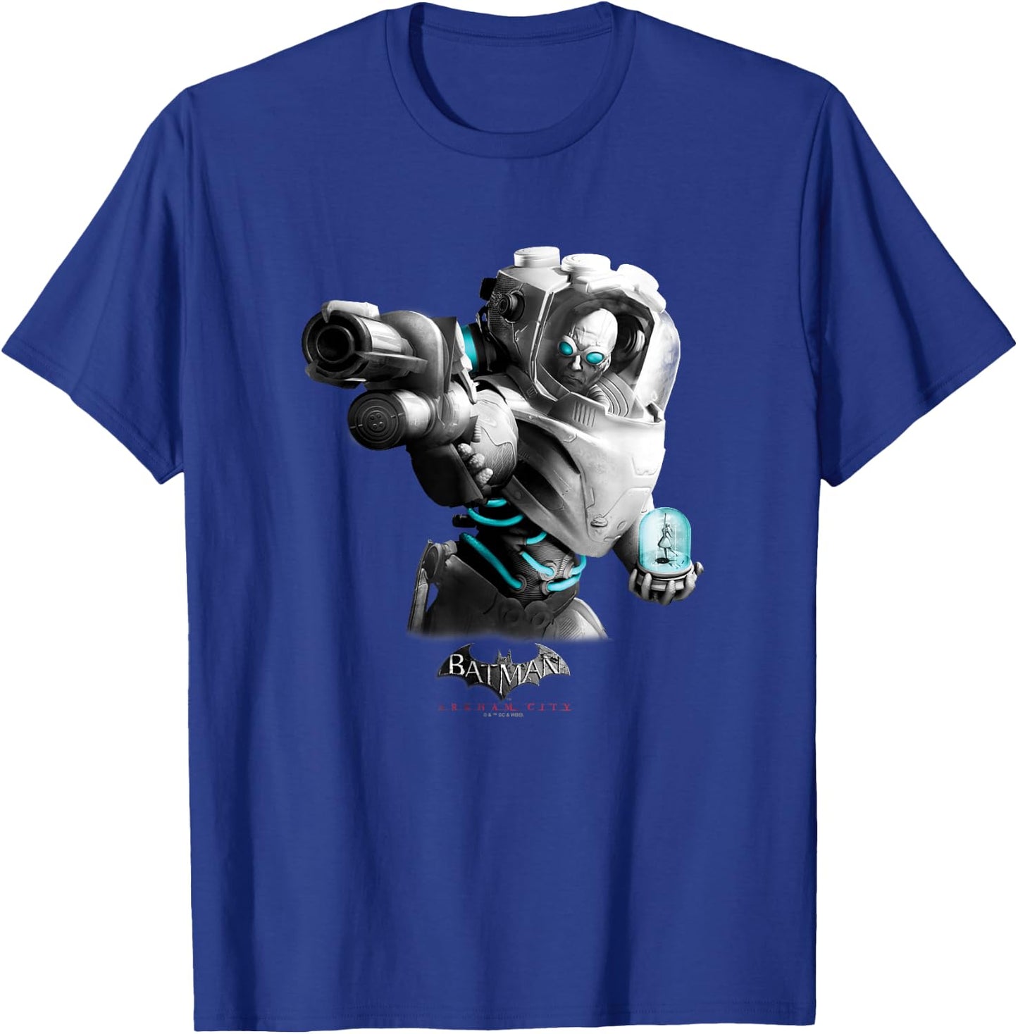 Batman: Arkham City Mister Freeze Villain Distressed Poster T-Shirt - T-Shirt | Royal