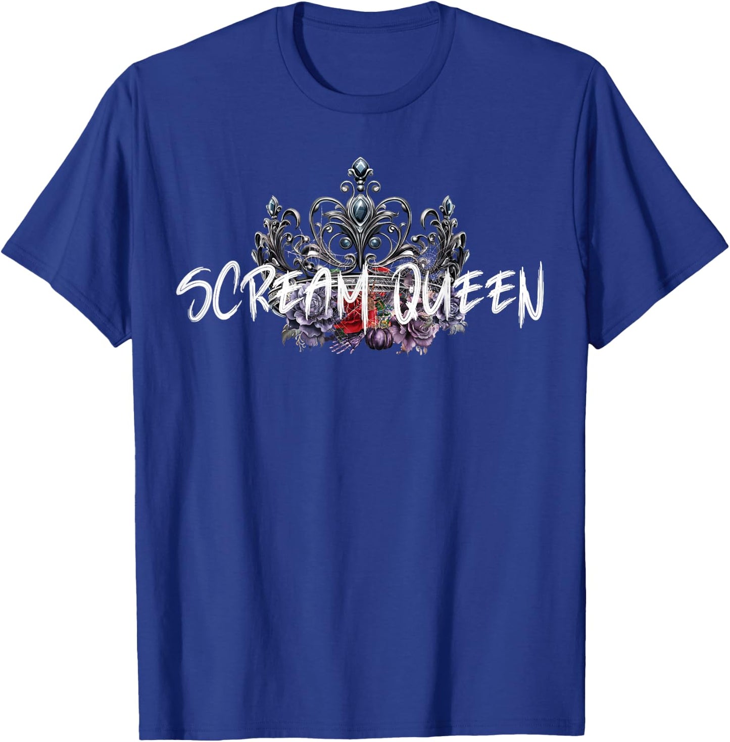 Scream Queen Halloween Spooky Scary Gothic Crown Horror film T-Shirt - T-Shirt | Royal
