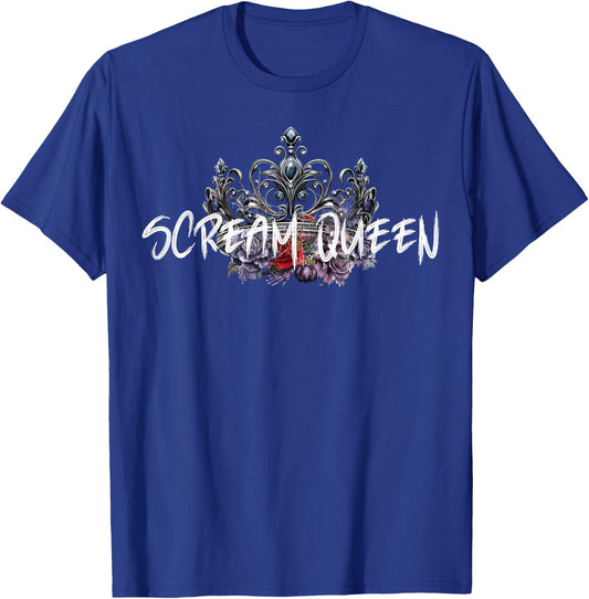 Scream Queen Halloween Spooky Scary Gothic Crown Horror film T-Shirt - T-Shirt | Royal