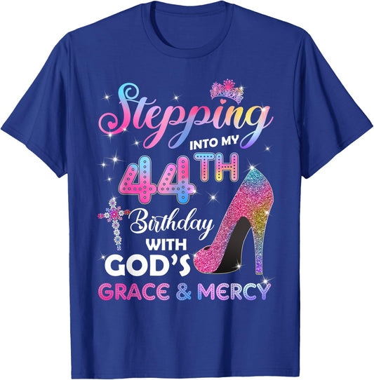 Stepping Into My 44th Birthday gift Women 44 years old Pumps T-Shirt - T-Shirt | Royal