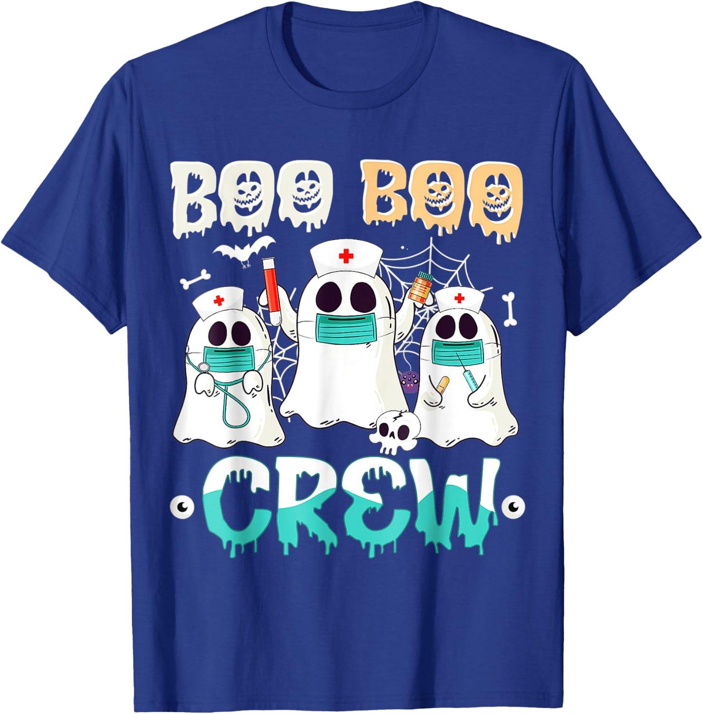 Boo boo Crew Nurse Halloween Ghost Costume Matching T-Shirt - T-Shirt | Royal