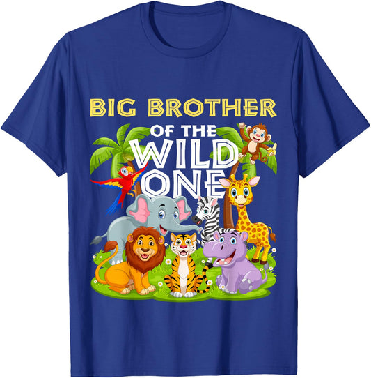 Big Brother Of The Wild One Birthday Animal Safari Jungle T-Shirt - T-Shirt | Royal