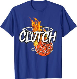 Basketball Clutch Player - Lit On Fire Basketball T-Shirt - T-Shirt | Royal