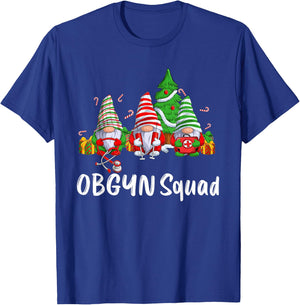 OBGYN Squad Gnomes Funny OBGYN Nurse Christmas Pajama Xmas T-Shirt - T-Shirt | Royal