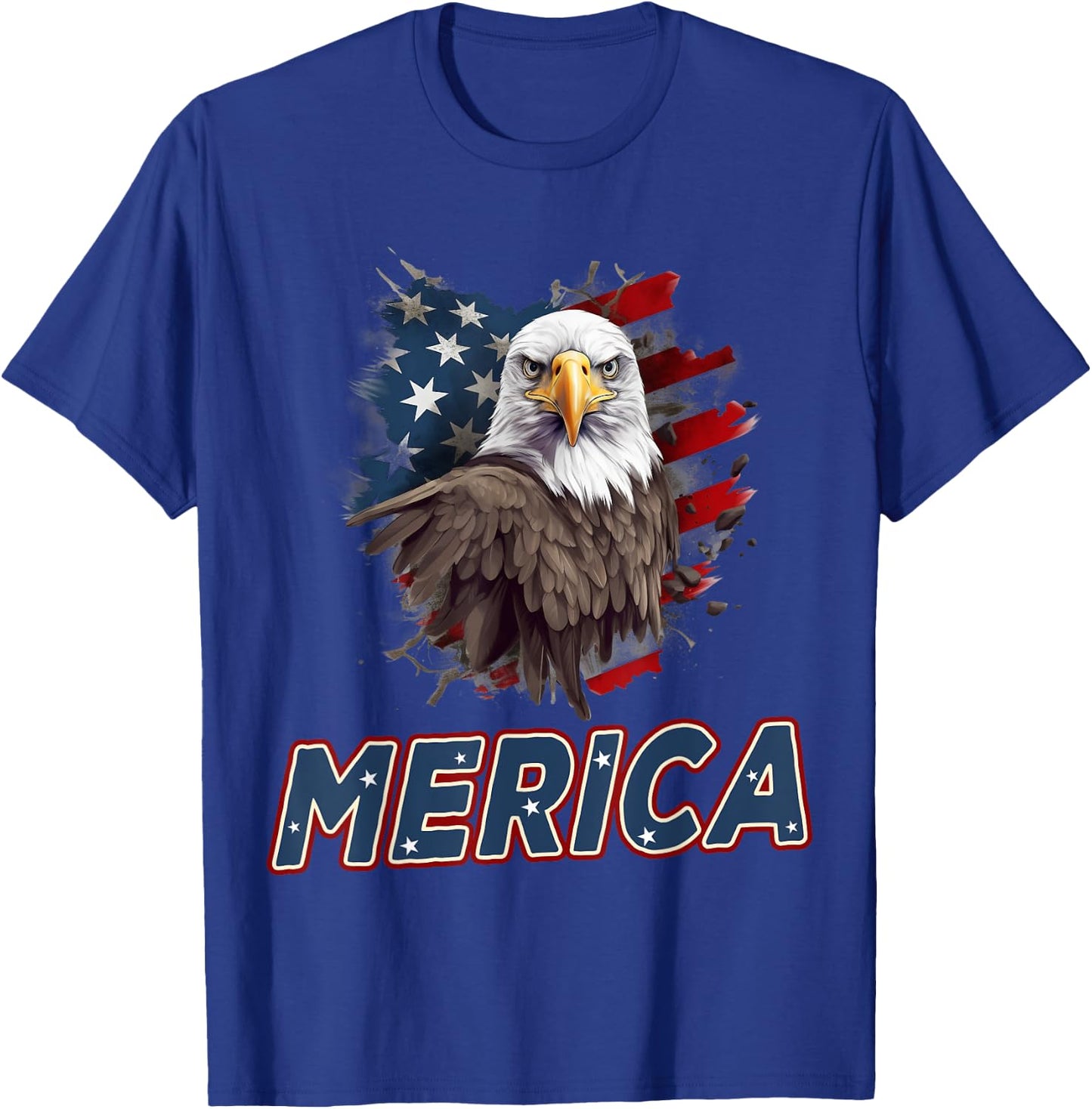 USA American Flag Patriotic Eagle 4th of July Women Men T-Shirt - T-Shirt | Royal
