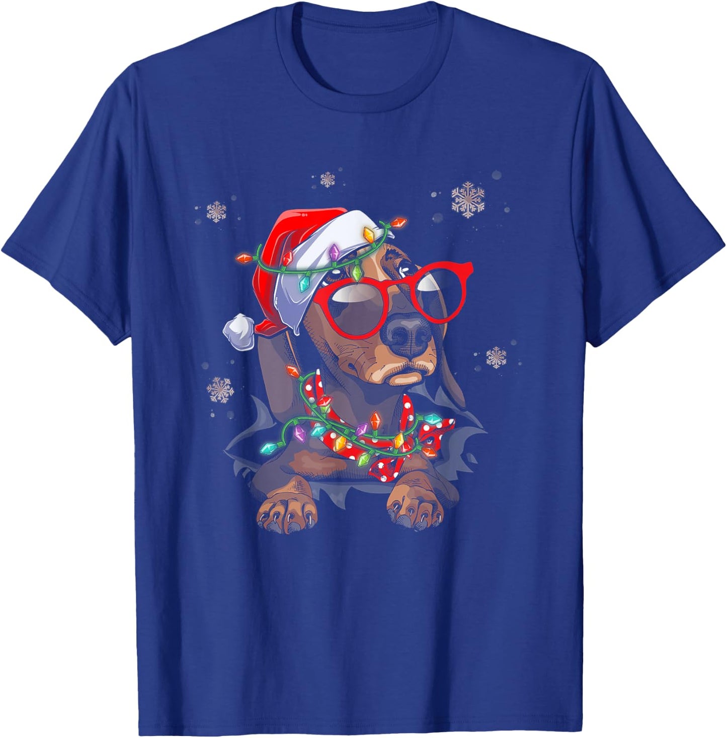 Santa Hat Dachshund Christmas Xmas Wiener Weiner Dog Women T-Shirt - T-Shirt | Royal