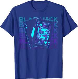 Blackjack Jack of Spade Ace Spades Retro T-Shirt - T-Shirt | Royal