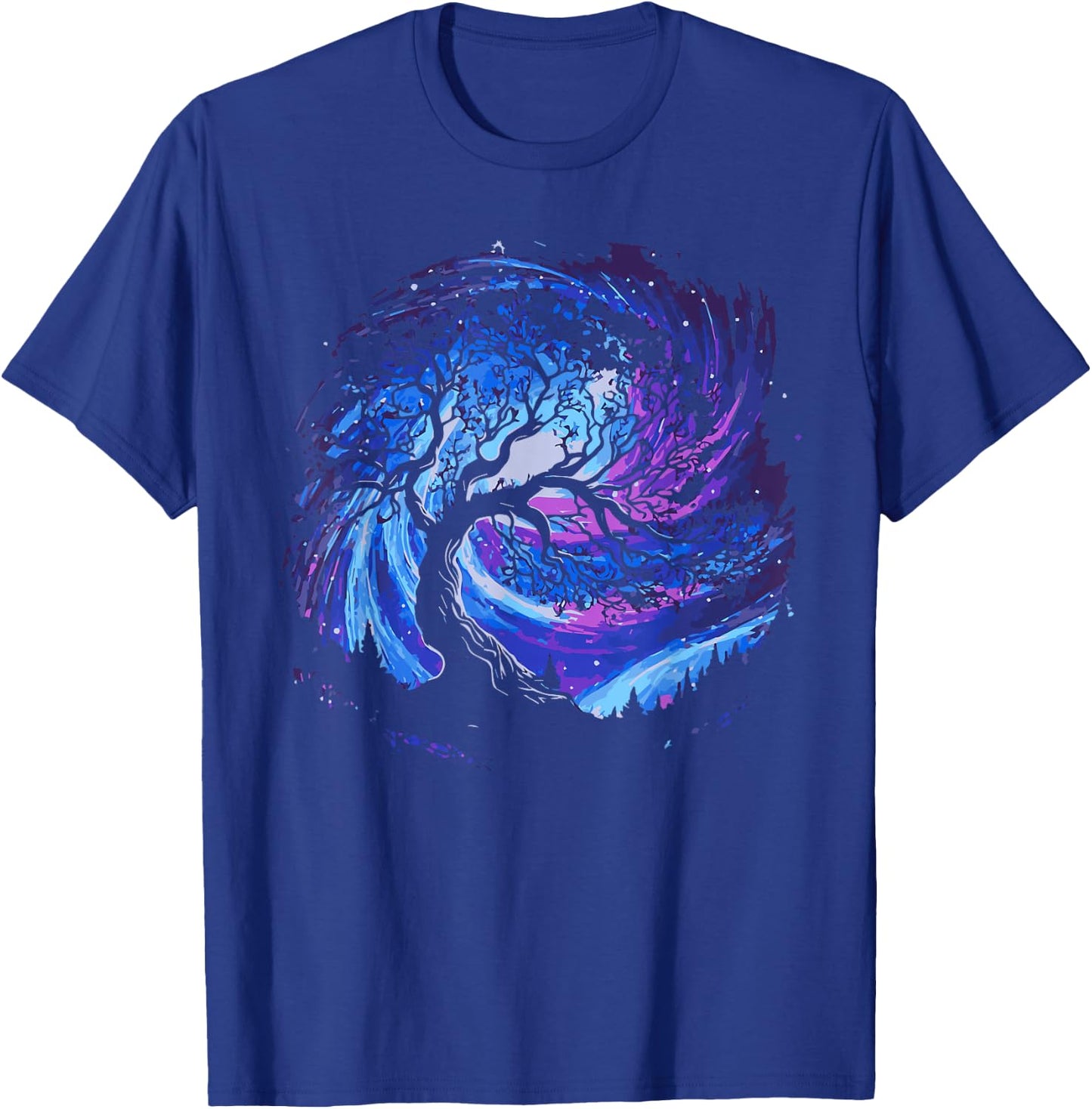 Space Tree Cosmic Starry Night Sky and Milky Way Gorgeous T-Shirt - T-Shirt | Royal