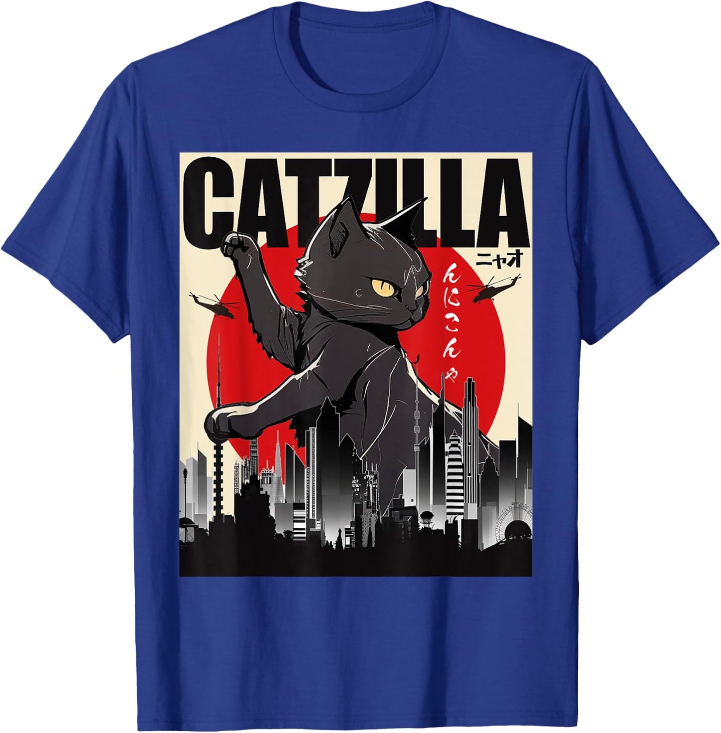 Catzilla Funny Cat Shirt, Funny Cat , Cat Lover T-Shirt - T-Shirt | Royal