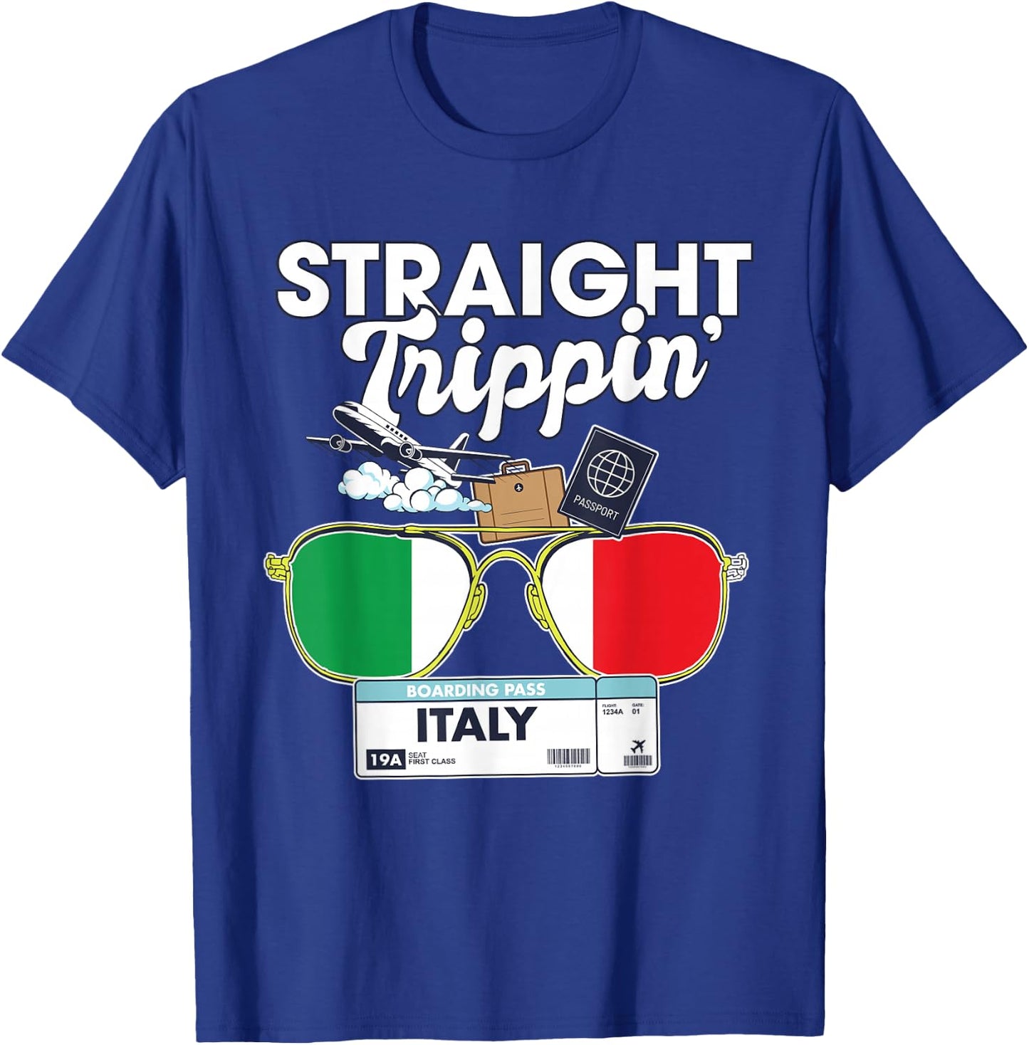 Straight Trippin' Italy Vacation Tour Travel Trip Matching T-Shirt - T-Shirt | Royal