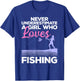 Cool Fishing Girls Fisherman Fish Lure Saltwater Small T-Shirt - T-Shirt | Royal