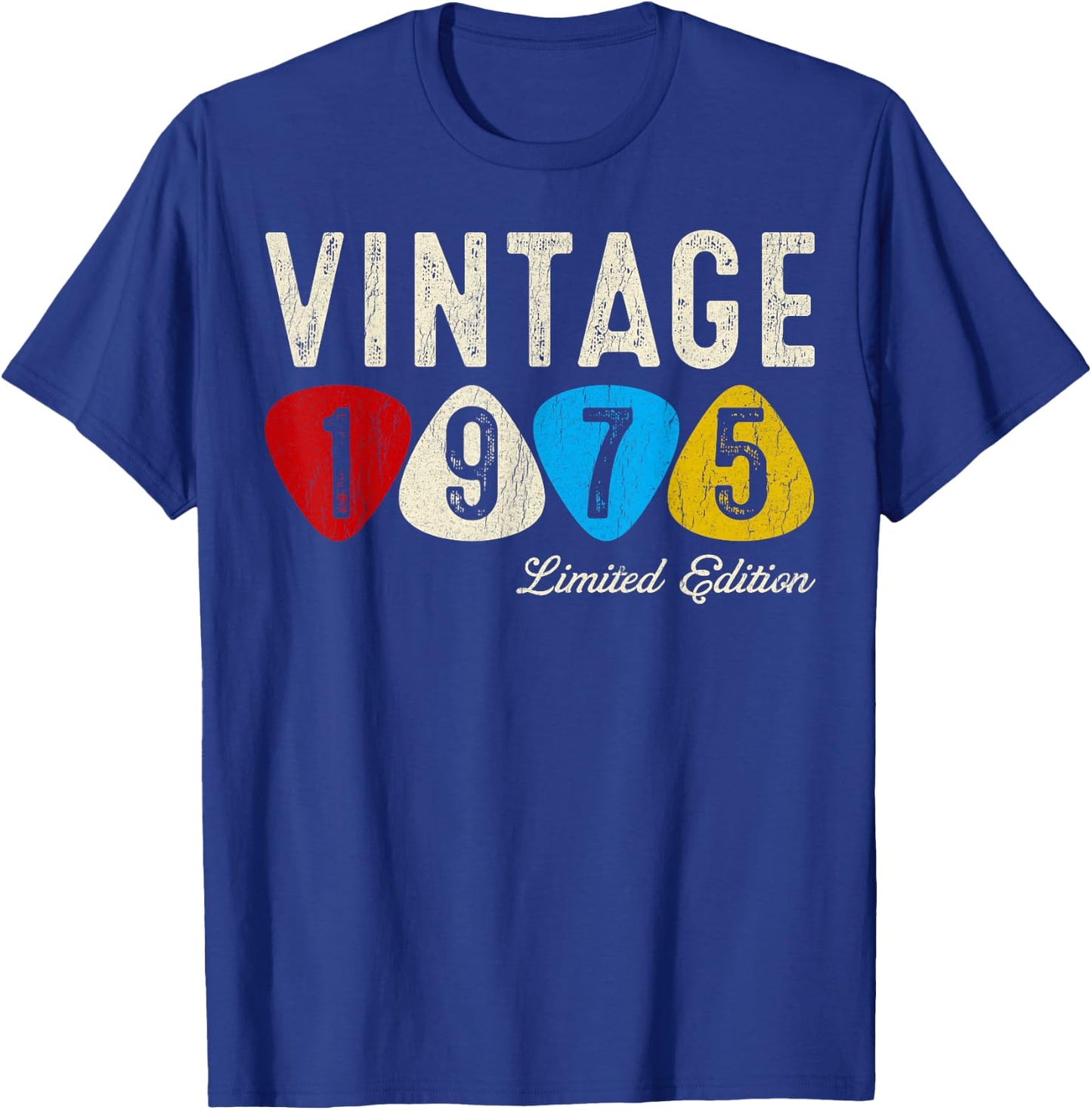 50th Birthday Gifts Men Women Guitar Lover Vintage 1975 T-Shirt - T-Shirt | Royal