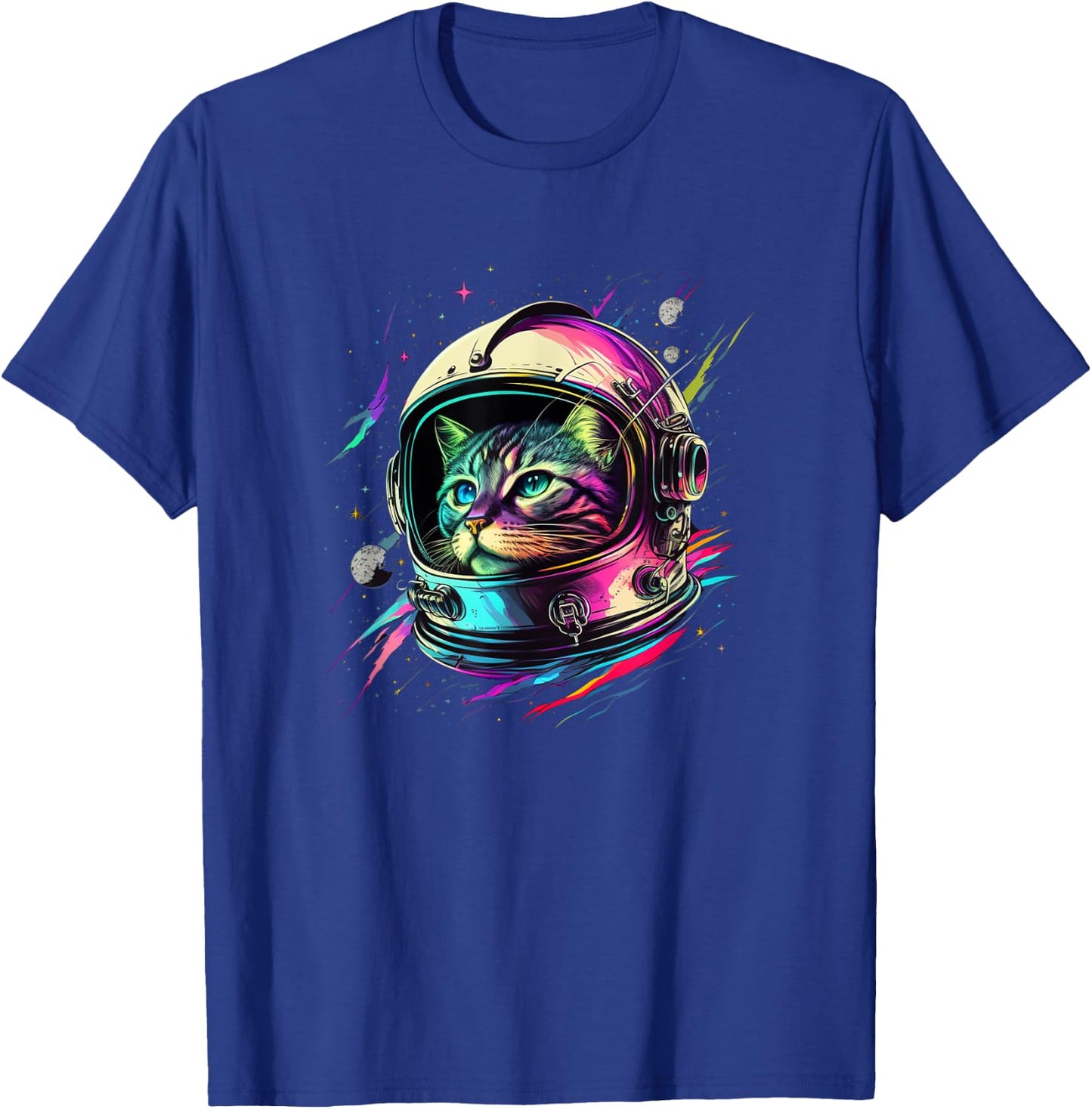 Astronaut Cat Space Cat Galaxy Kitten T-Shirt - T-Shirt | Royal