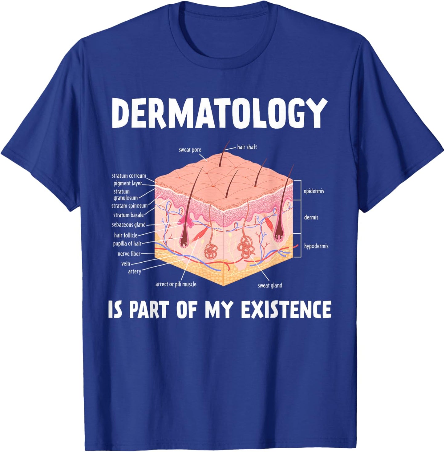 Dermatology Is Part Of My Existence Skin Anatomy T-Shirt - T-Shirt | Royal
