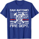 San Antonio Texas Fire Department Thin Red Line Fireman T-Shirt - T-Shirt | Royal