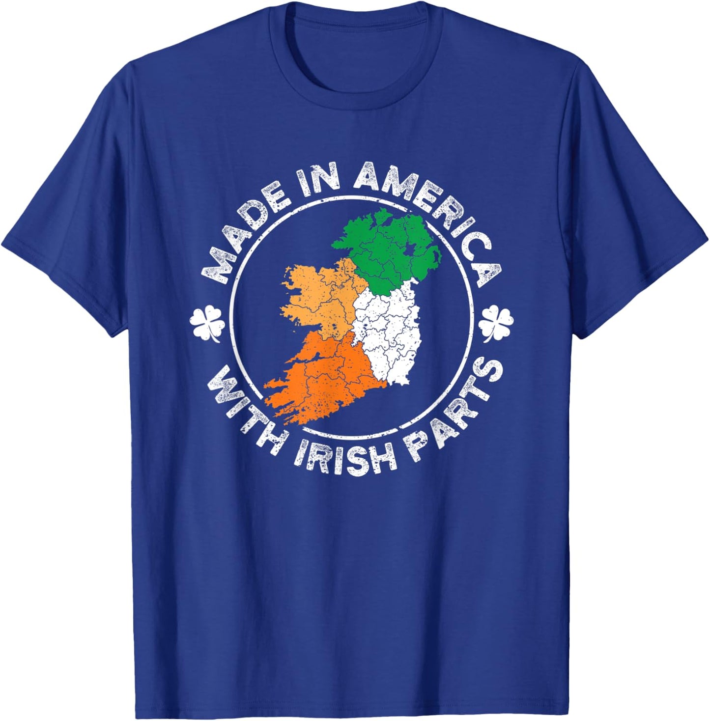 Made in America With Irish Parts USA Ireland Flag Heritage T-Shirt - T-Shirt | Royal