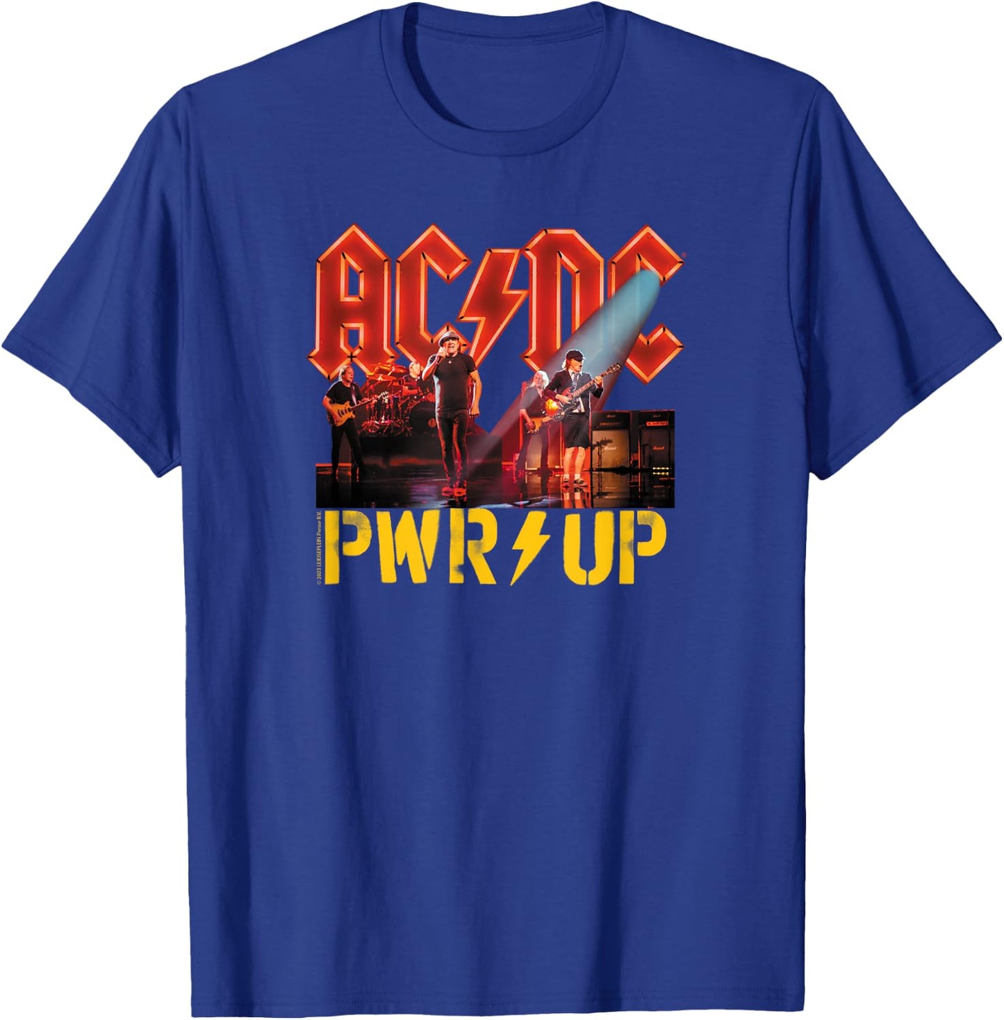 AC/DC Rock Music Band PWRUP Stage Lights T-Shirt - T-Shirt | Royal