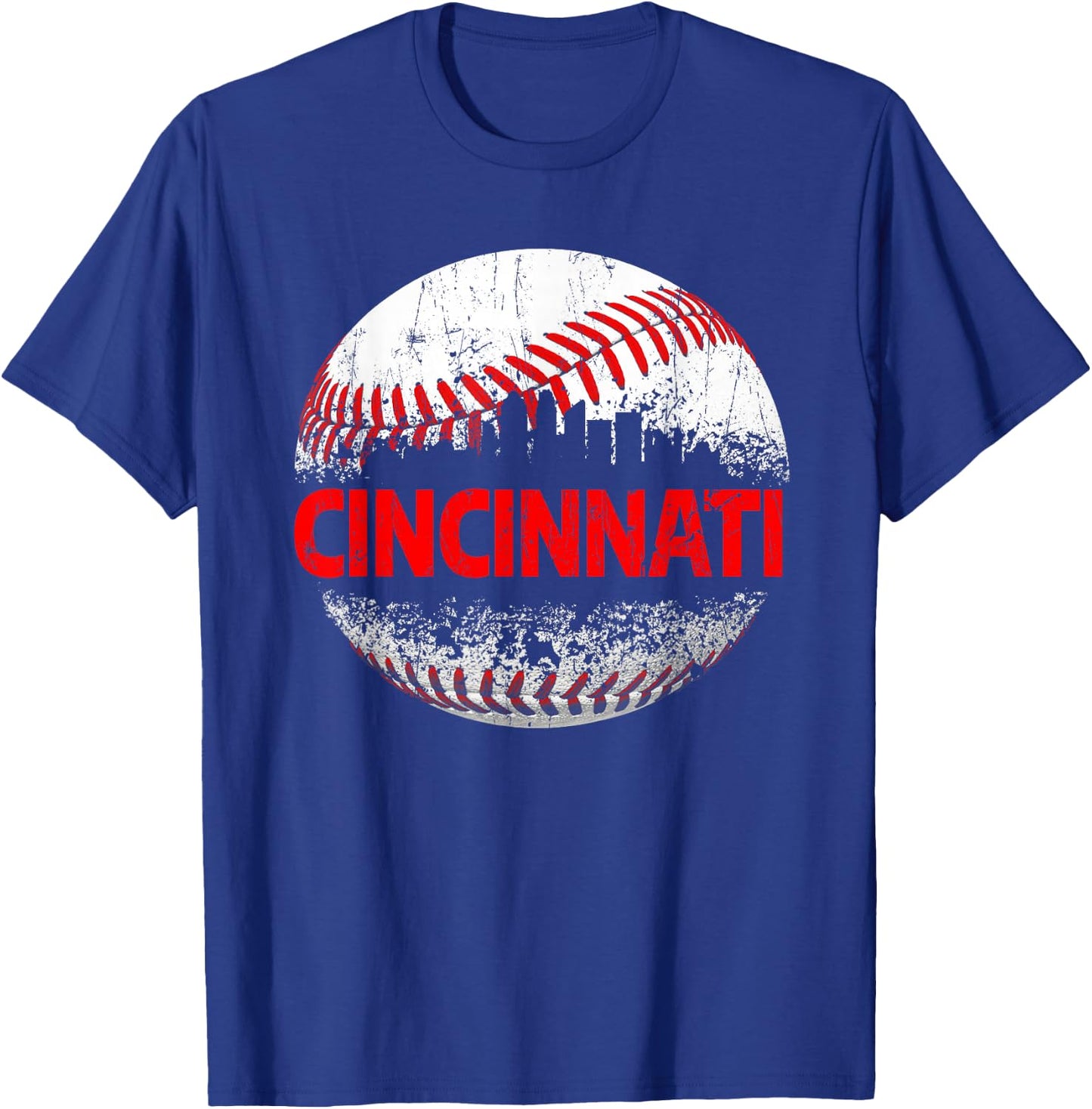 Cincinnati Souvenir Baseball City Downtown I Love Cincinnati T-Shirt - T-Shirt | Royal