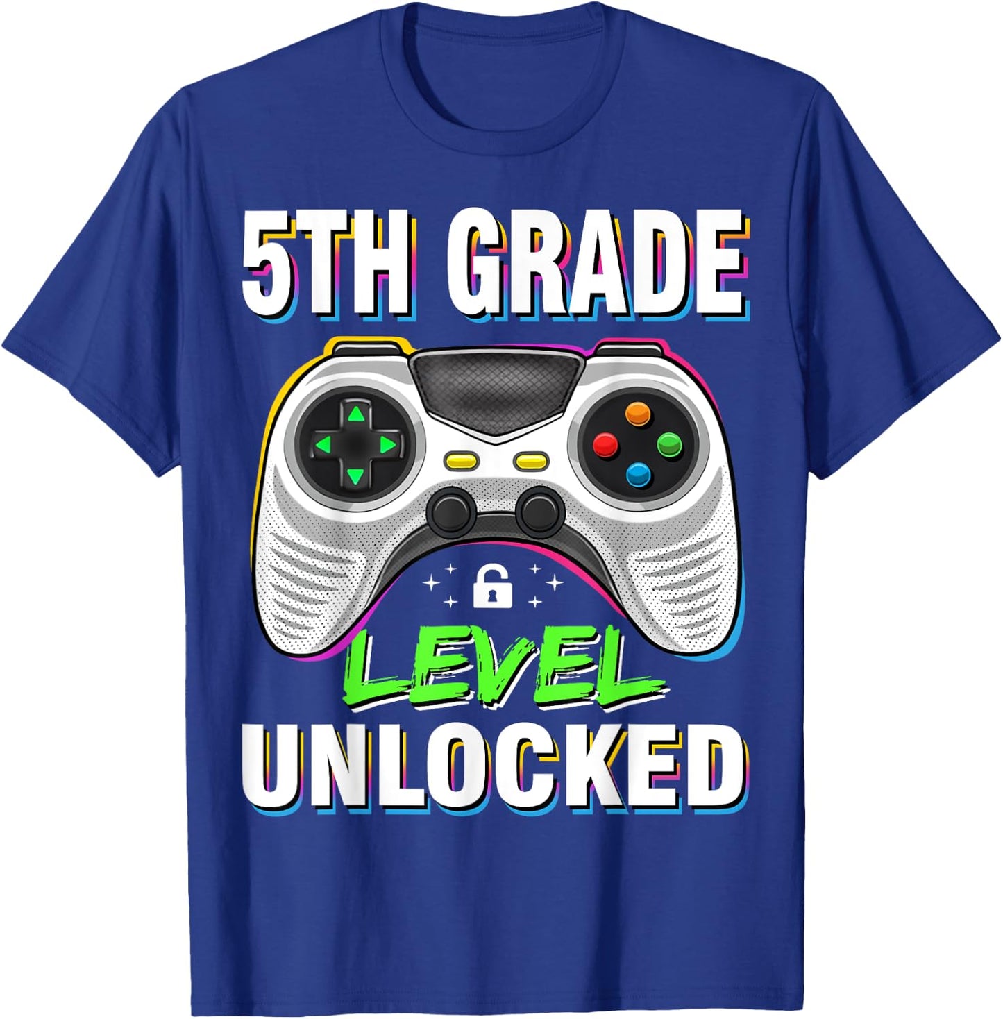 Level 5th Grade Unlocked Back To School First Day Boys Girls T-Shirt - T-Shirt | Royal