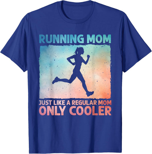 Funny Running Mom Marathoner Runner Coach Marathon T-Shirt - T-Shirt | Royal