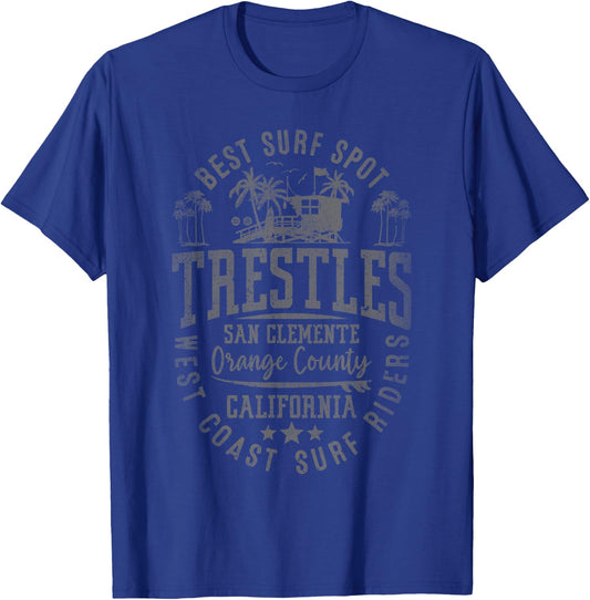 Trestles, San Clemente Best Surf Spot Southern California T-Shirt - T-Shirt | Royal