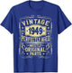 Born In 1949 Birthday, Vintage, Perfectly Aged, Made In 1949 T-Shirt - T-Shirt | Royal