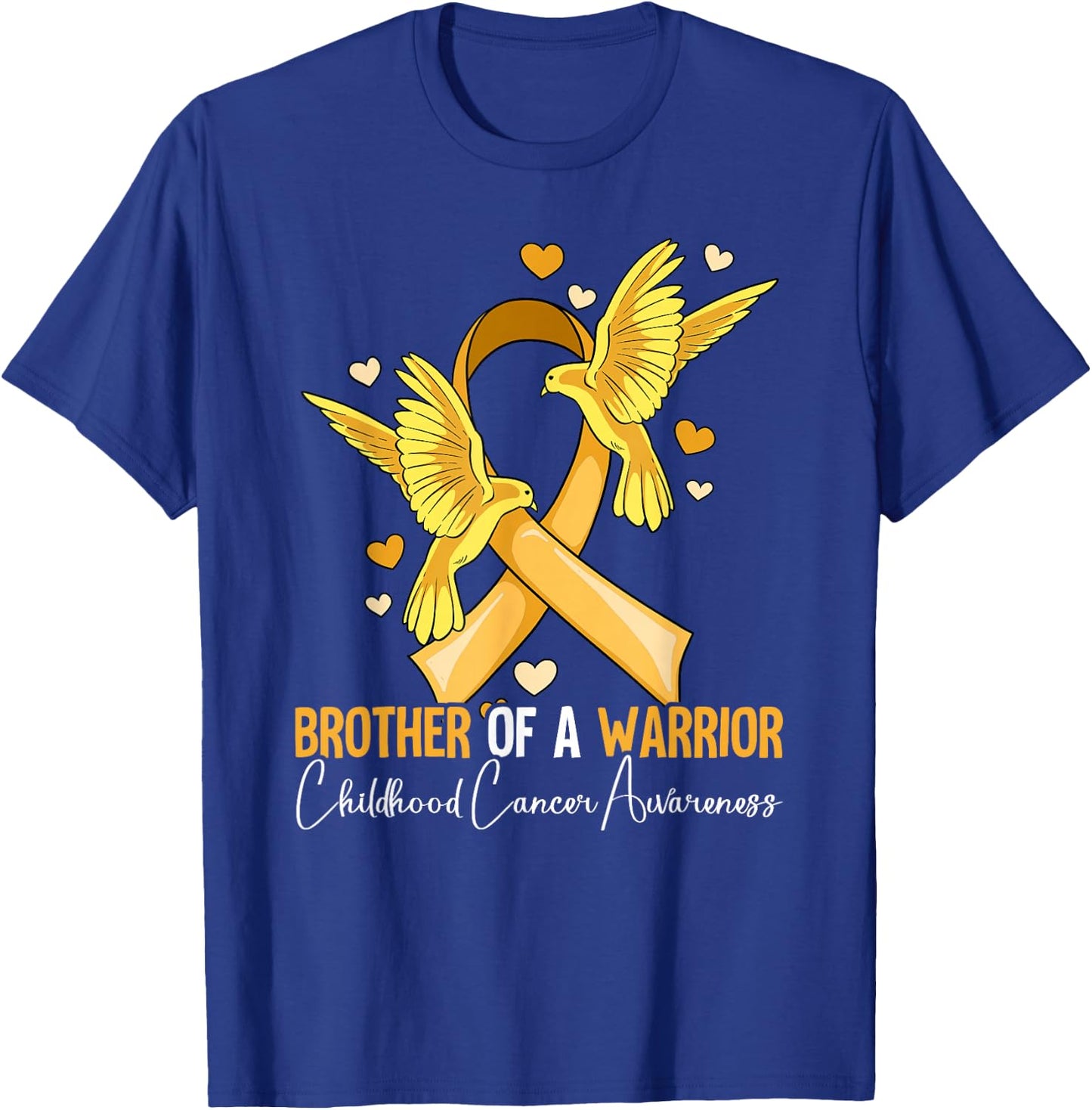Brother Of A Warrior Childhood Cancer Awareness T-Shirt - T-Shirt | Royal