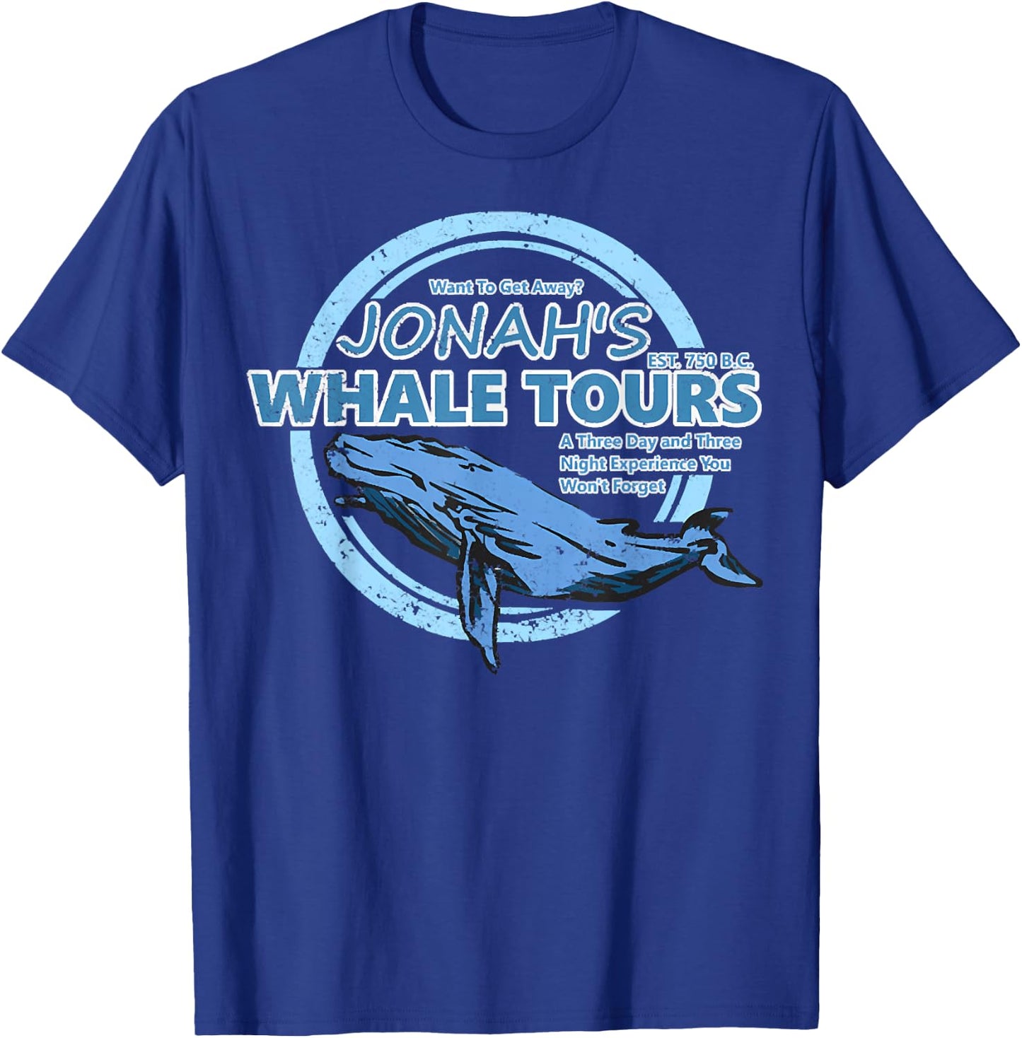 Christian Faith Bible Jonah Whale Tours, Whale Animal Ocean T-Shirt - T-Shirt | Royal
