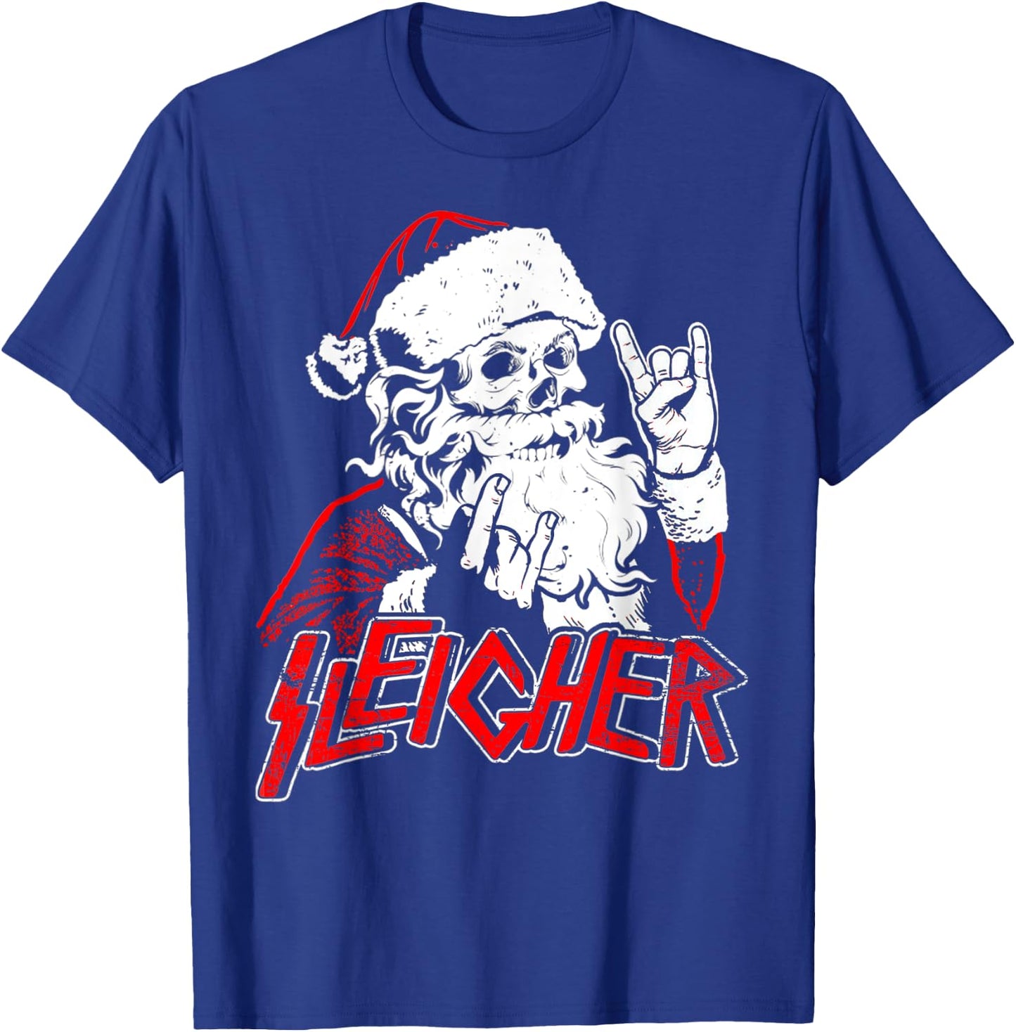 Hail Santa Claus Christmas Merry Krampus Xmas Skull Sleigher T-Shirt - T-Shirt | Royal