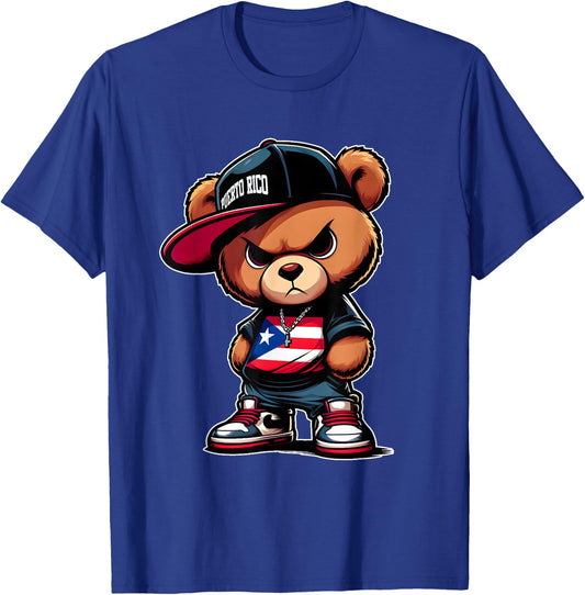 Cute Teddy Bear Puerto Rico Flag Shirt Boricua Puerto Rican T-Shirt - T-Shirt | Royal
