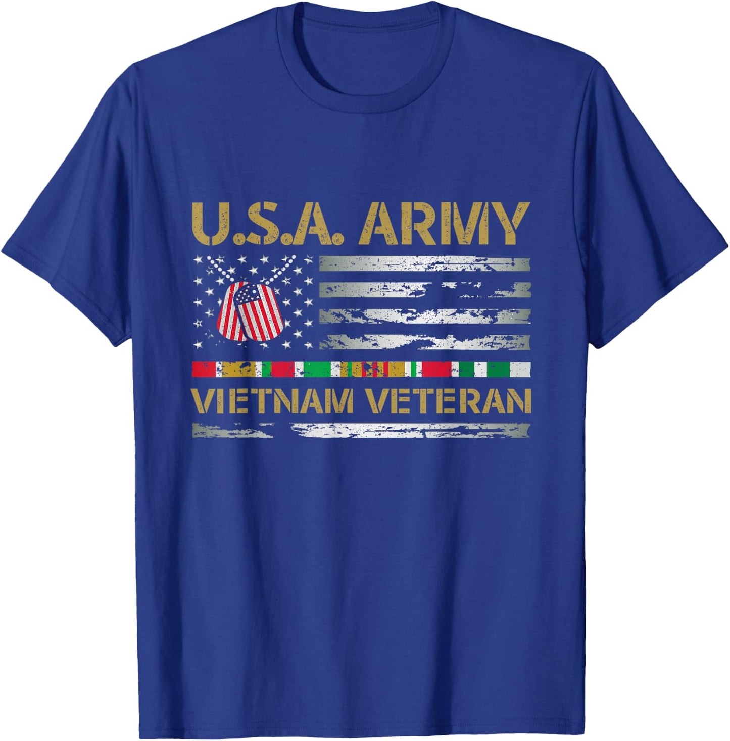 USA Army Vietnam Veteran USA Flag Veteran Vietnam Army T-Shirt - T-Shirt | Royal
