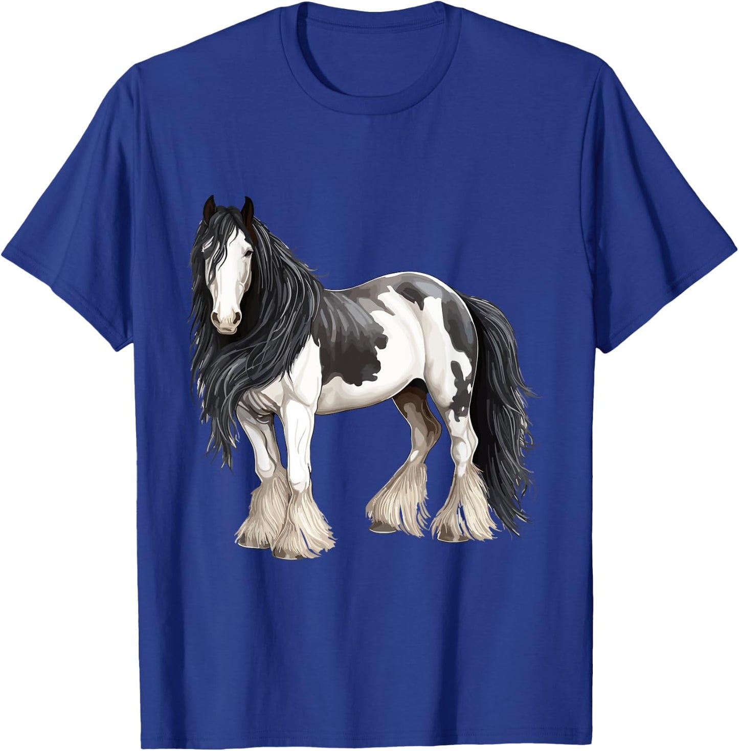 Black Gypsy Vanner Horse Lover Riding Equestrian T-Shirt - T-Shirt | Royal