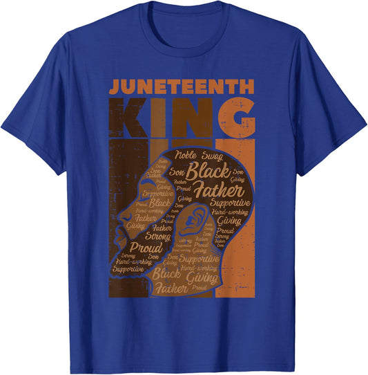 Juneteenth King Black Father Melanin African Dad Papa Men T-Shirt - T-Shirt | Royal