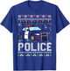 Police Car Ugly Christmas Pajama Xmas Policeman Cop Officer T-Shirt - T-Shirt | Royal