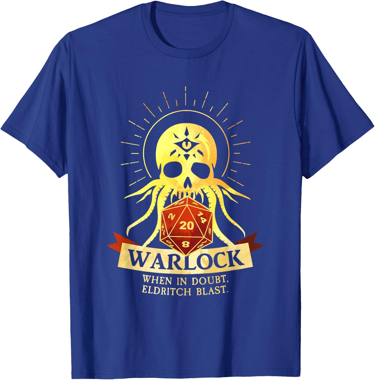 Warlock Fantasy RPG TRPG Gamer Class T-Shirt - T-Shirt | Royal