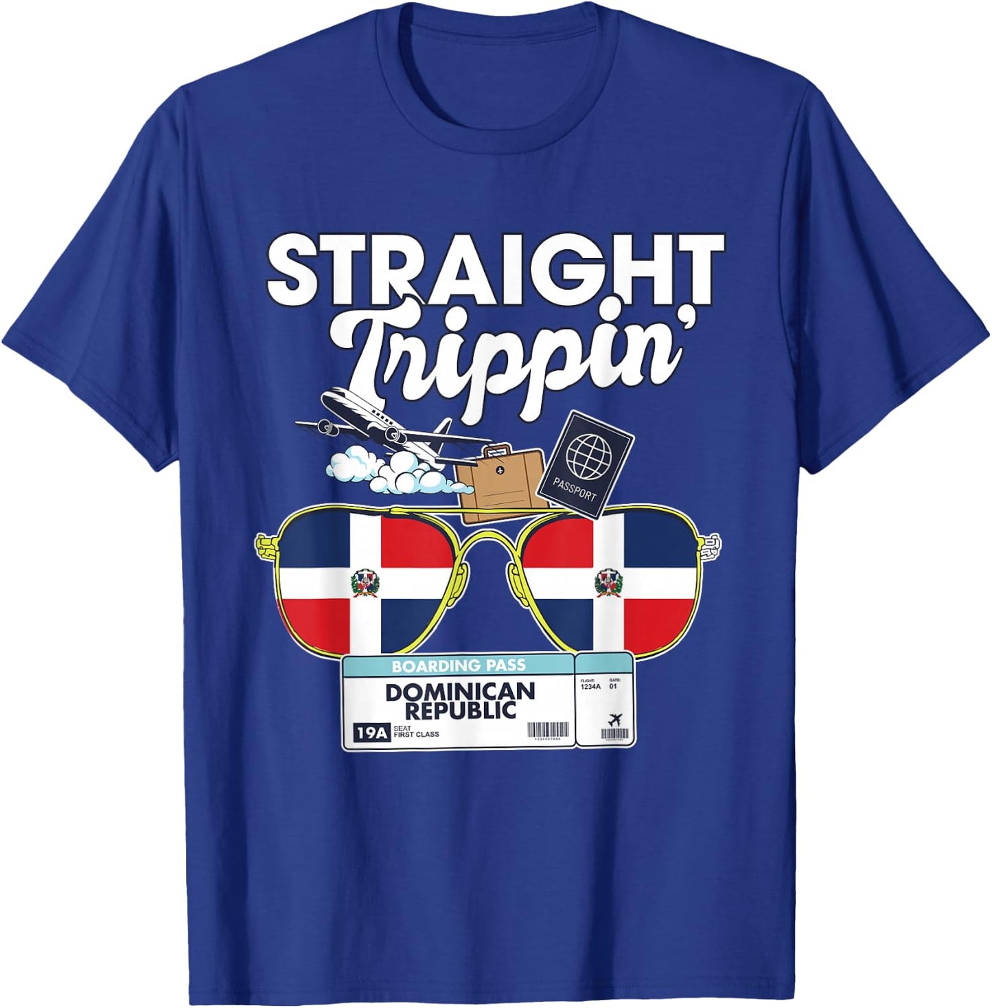 Straight Trippin' Dominican Republic Vacation Tour Travel T-Shirt - T-Shirt | Royal