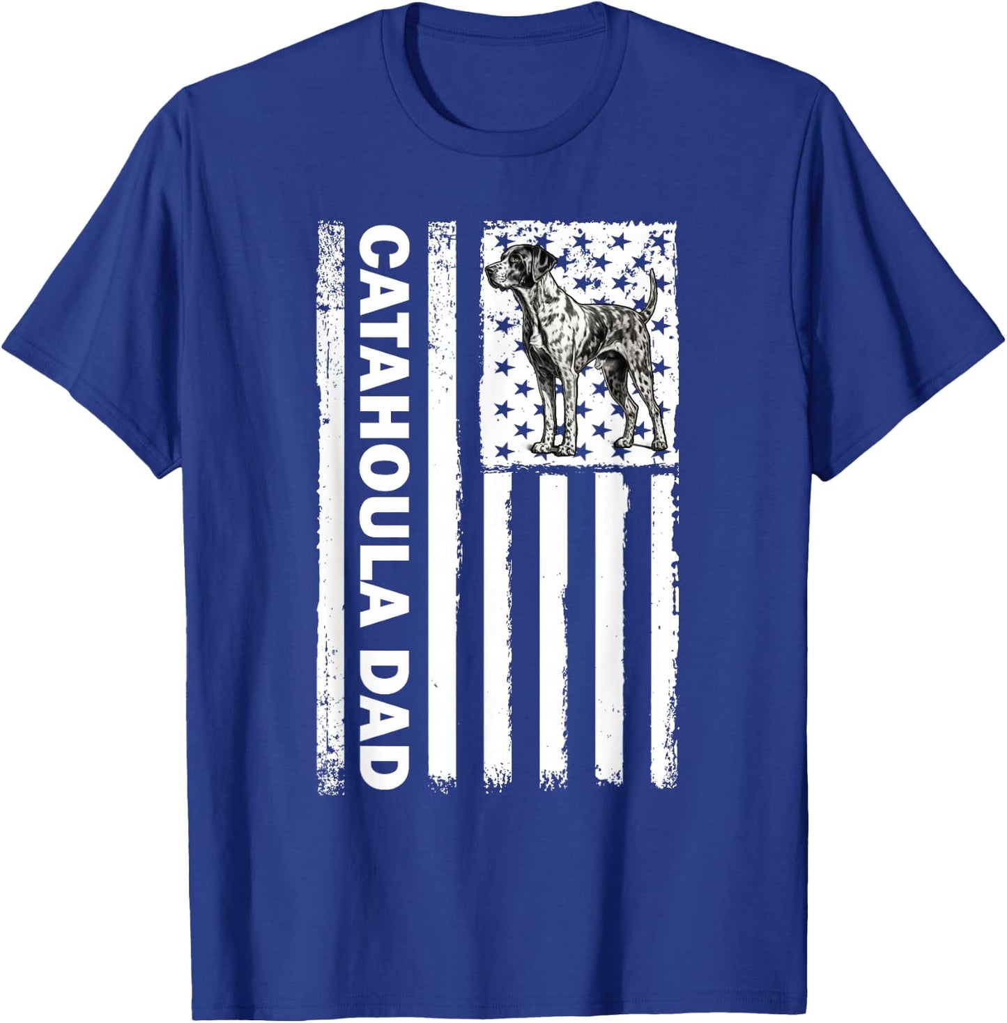 American USA Flag 4th July Catahoula Leopard Dog T-Shirt - T-Shirt | Royal